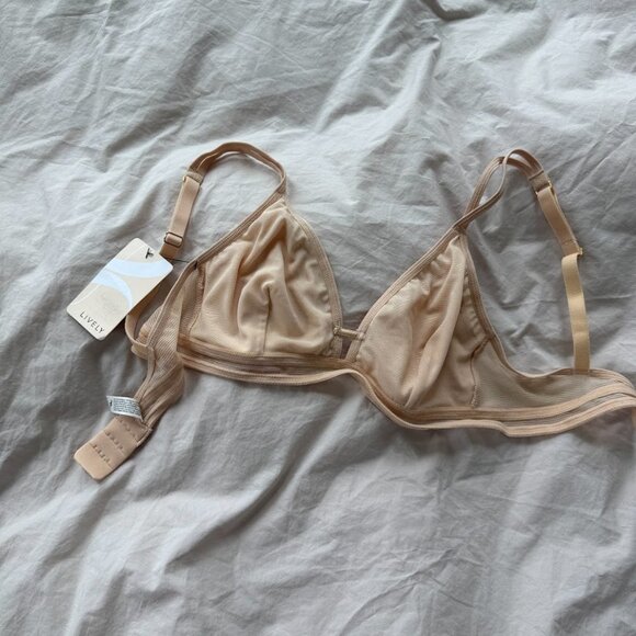 LIVELY Mesh Trim Bralette in Toasted Almond NWT - Picture 5 of 11